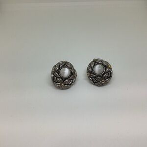 Fashion Jewelry Pierced Earrings Silver and Gold Tone Vintage